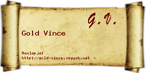 Gold Vince névjegykártya